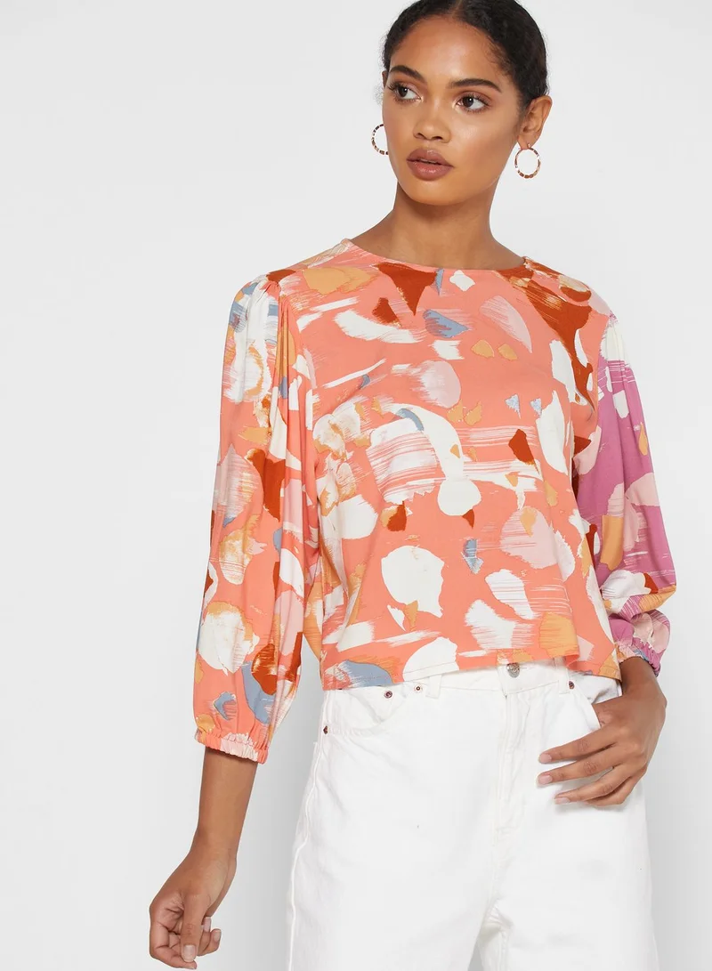 Native Youth Crew Neck Printed Top