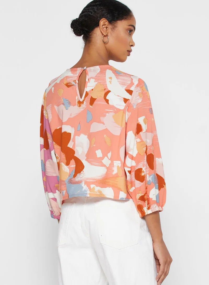 Native Youth Crew Neck Printed Top