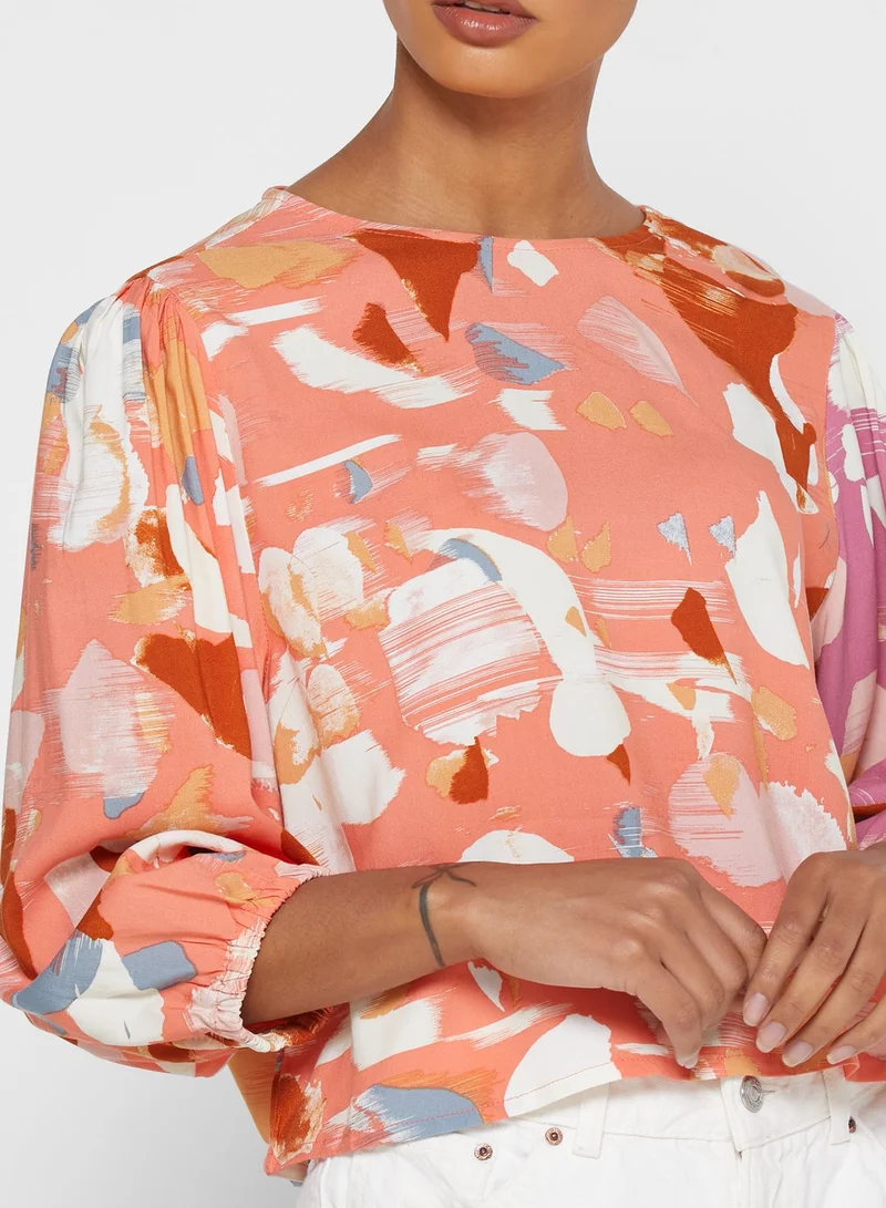 Native Youth Crew Neck Printed Top