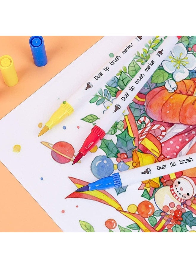 اقلام تلوين مائية مزدوجه الرأس 120 لون - Image 4