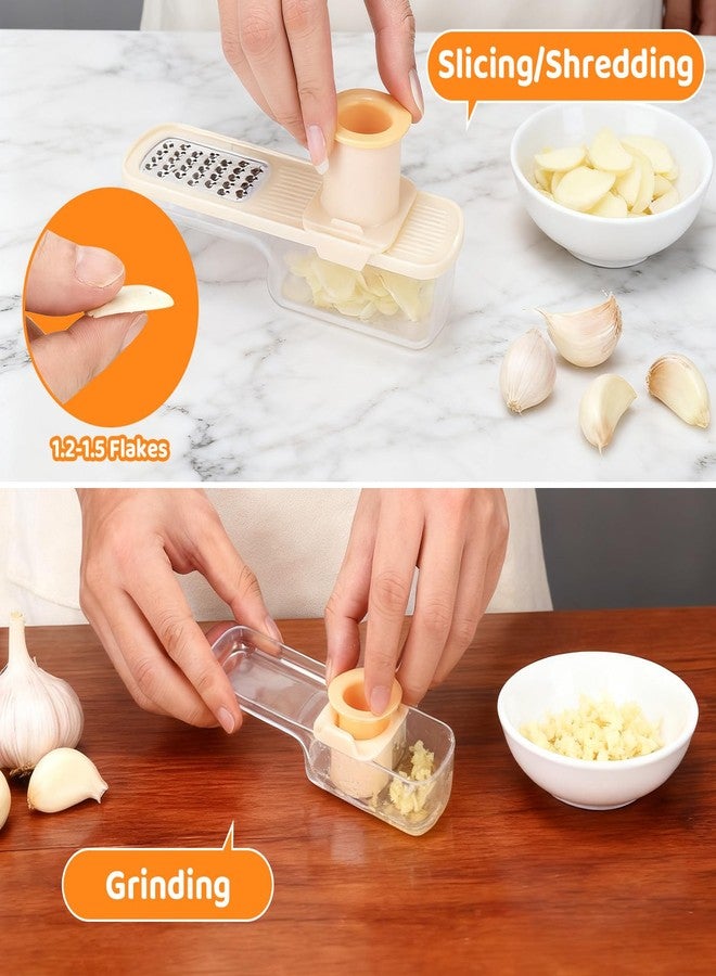 بولكسكاي قطاعة ثوم بالكسكي فائقة الرقة، 3 في 1 متعددة الوظائف، مطحنة ثوم مع قطاعة ومبشرة، مفرمة ثوم محمولة، أدوات مطبخ، قطعة واحدة - Image 4