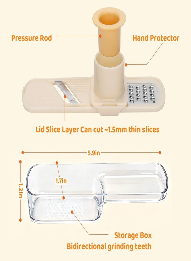 بولكسكاي قطاعة ثوم بالكسكي فائقة الرقة، 3 في 1 متعددة الوظائف، مطحنة ثوم مع قطاعة ومبشرة، مفرمة ثوم محمولة، أدوات مطبخ، قطعة واحدة - Image 2