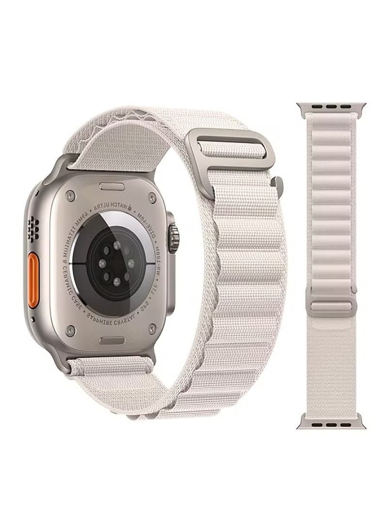 إيف سوار حلقي لساعة آبل بديل متوافق مع 49 مللي متر / 45 مللي متر / 44 مللي متر / 42 مللي متر لجميع السلاسل - أبيض - Image 1