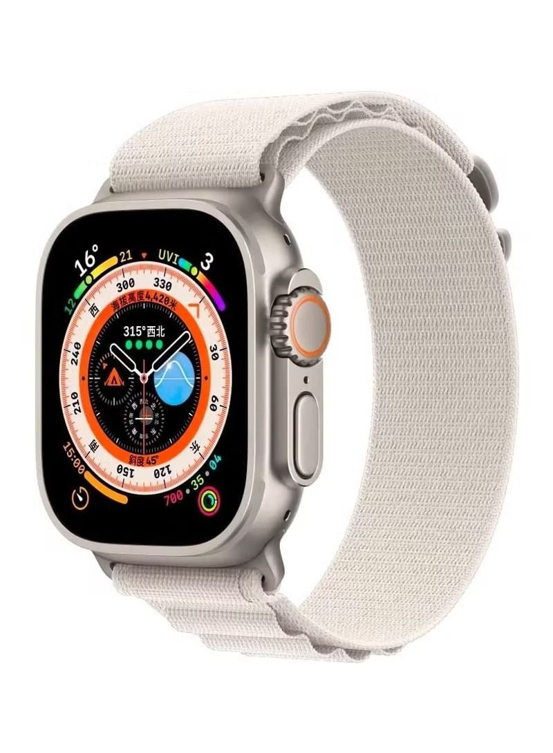 إيف سوار حلقي لساعة آبل بديل متوافق مع 49 مللي متر / 45 مللي متر / 44 مللي متر / 42 مللي متر لجميع السلاسل - أبيض - Image 2