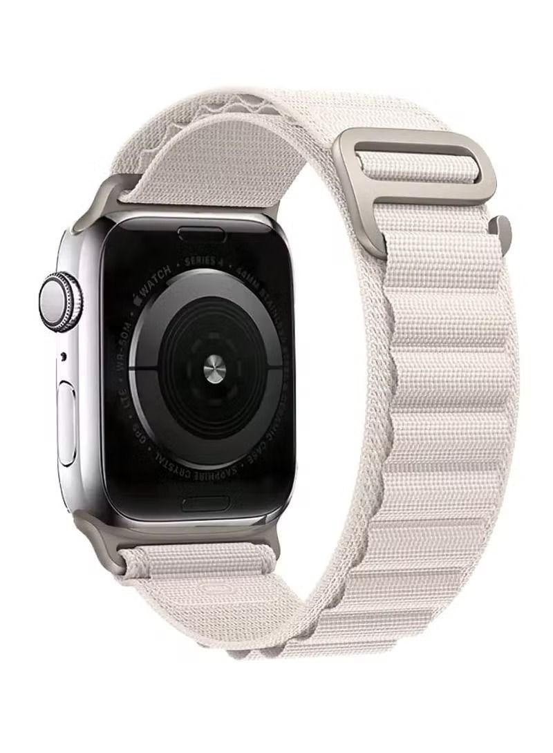 إيف سوار حلقي لساعة آبل بديل متوافق مع 49 مللي متر / 45 مللي متر / 44 مللي متر / 42 مللي متر لجميع السلاسل - أبيض - Image 3