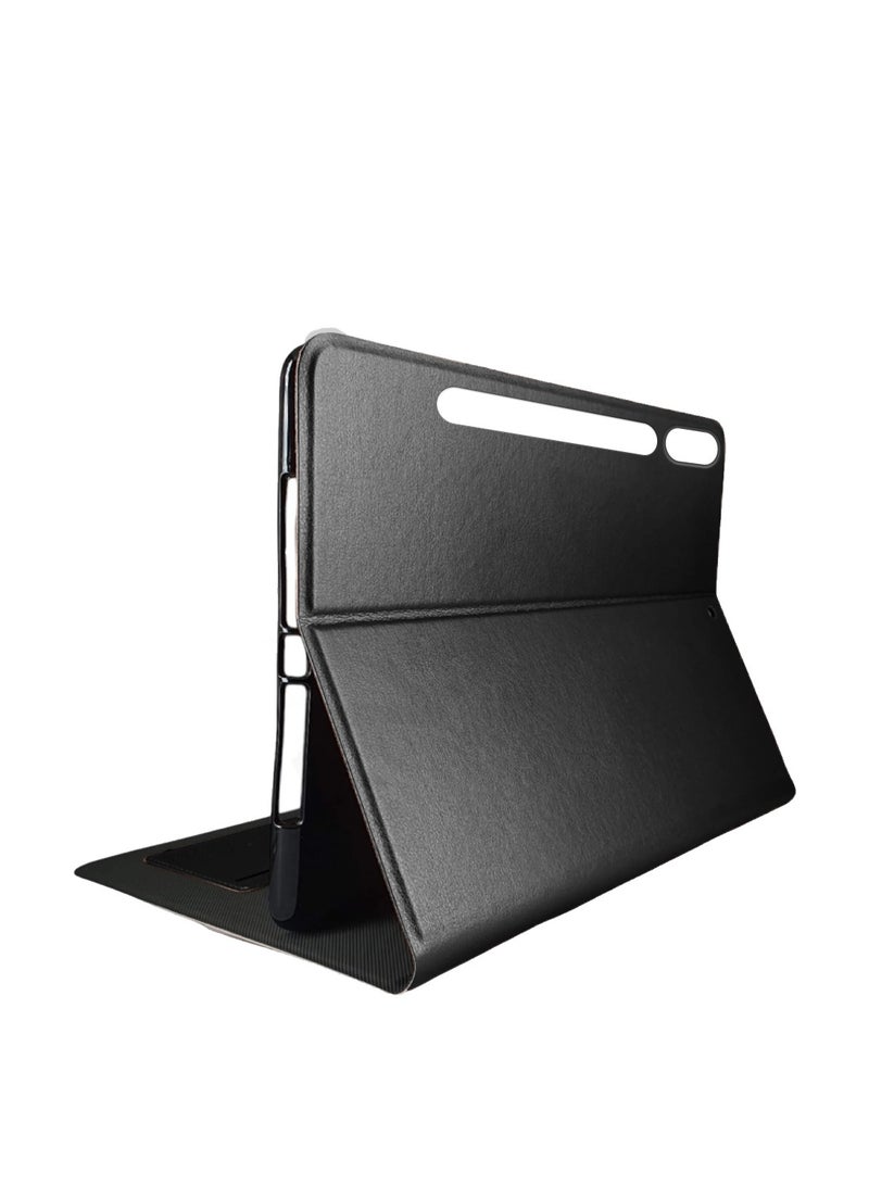 Cat - Cot Samsung Galaxy Tab S10 FE 10.9 5G 2025 (10.9 inches) CAT-COT Series PU Leather with Card Holder Flip Case Cover - Black  - Image 2