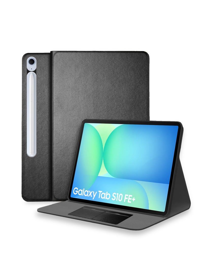 Cat - Cot Samsung Galaxy Tab S10 FE 10.9 5G 2025 (10.9 inches) CAT-COT Series PU Leather with Card Holder Flip Case Cover - Black  - Image 1