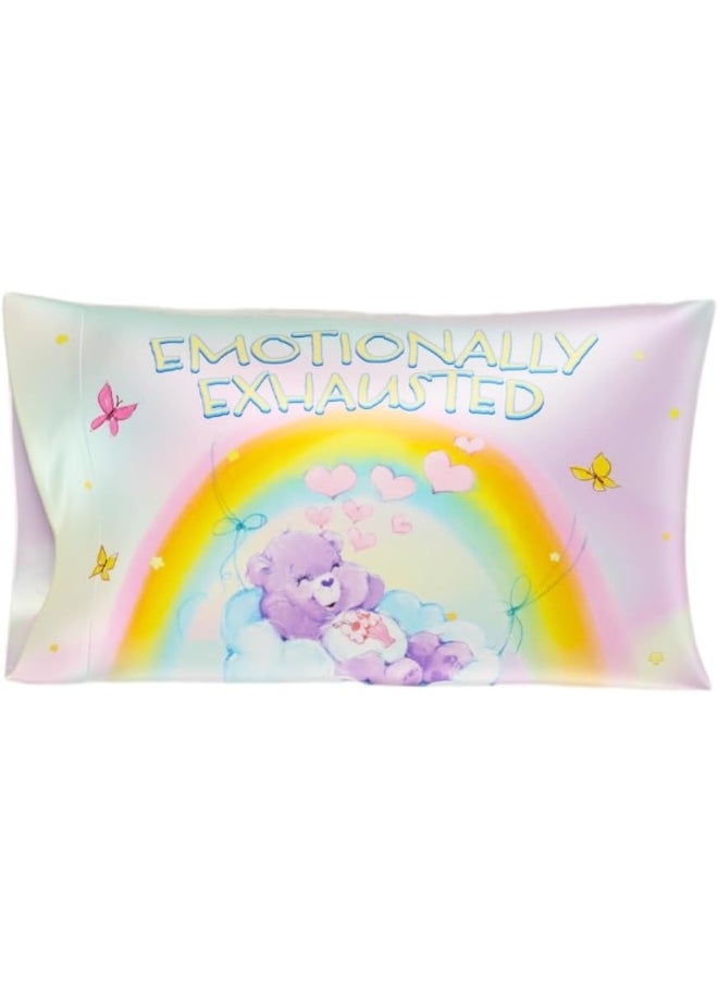 Franco Franco Care Bears Classic Retro Beauty Silky Satin Standard Pillowcase Cover 20x30 for Hair and Skin  - Image 1
