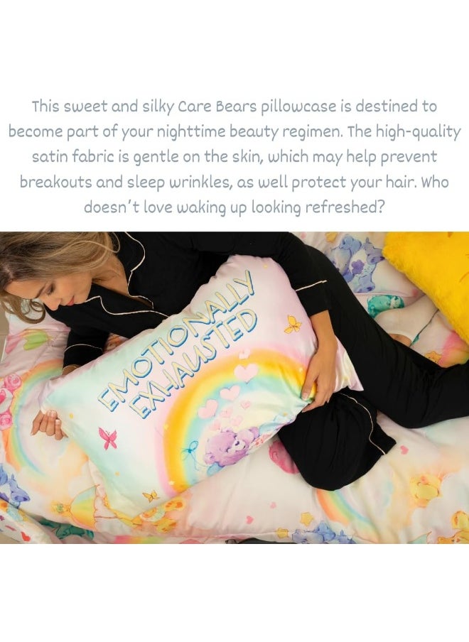 Franco Franco Care Bears Classic Retro Beauty Silky Satin Standard Pillowcase Cover 20x30 for Hair and Skin  - Image 3