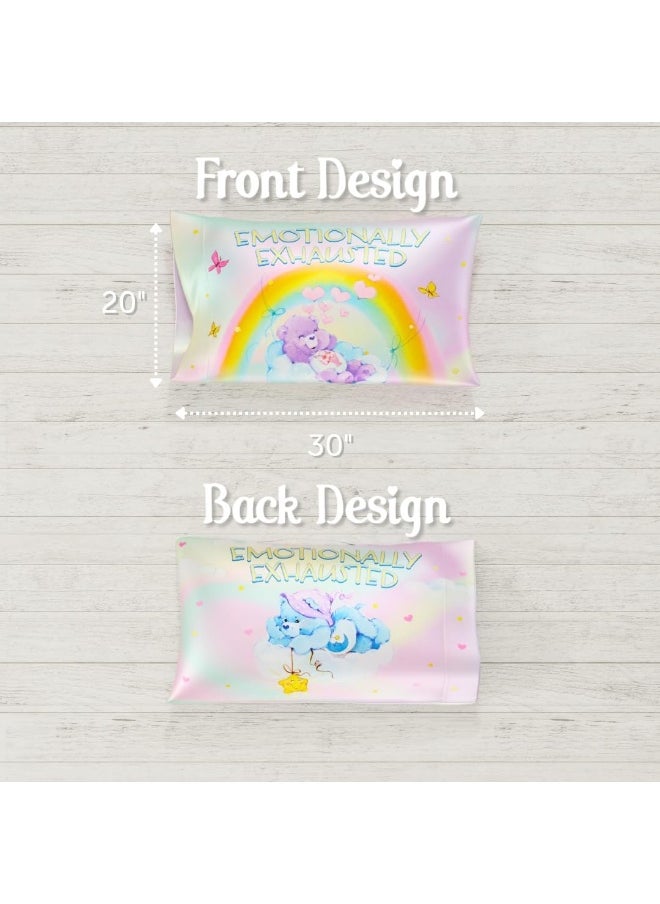 Franco Franco Care Bears Classic Retro Beauty Silky Satin Standard Pillowcase Cover 20x30 for Hair and Skin  - Image 5