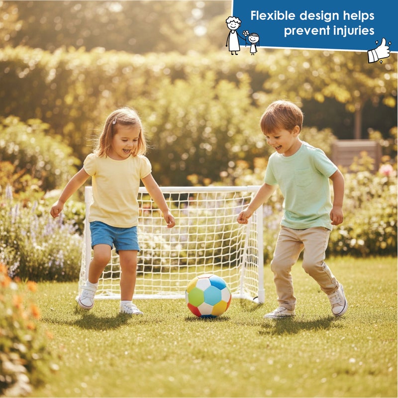 alldoro Softball 18cm Colourful Soccer Design | 190g Lightweight | PVC with Polyester Filling | Safe Ball for Kids Age 0+ Indoor Outdoor - Image 5