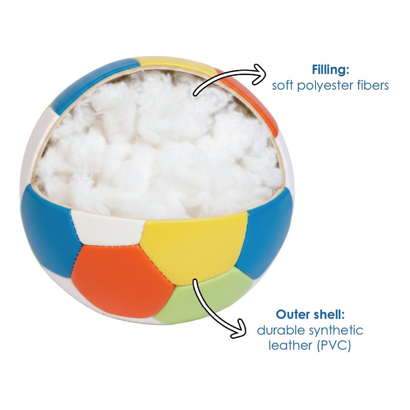 alldoro Softball 18cm Colourful Soccer Design | 190g Lightweight | PVC with Polyester Filling | Safe Ball for Kids Age 0+ Indoor Outdoor - Image 4