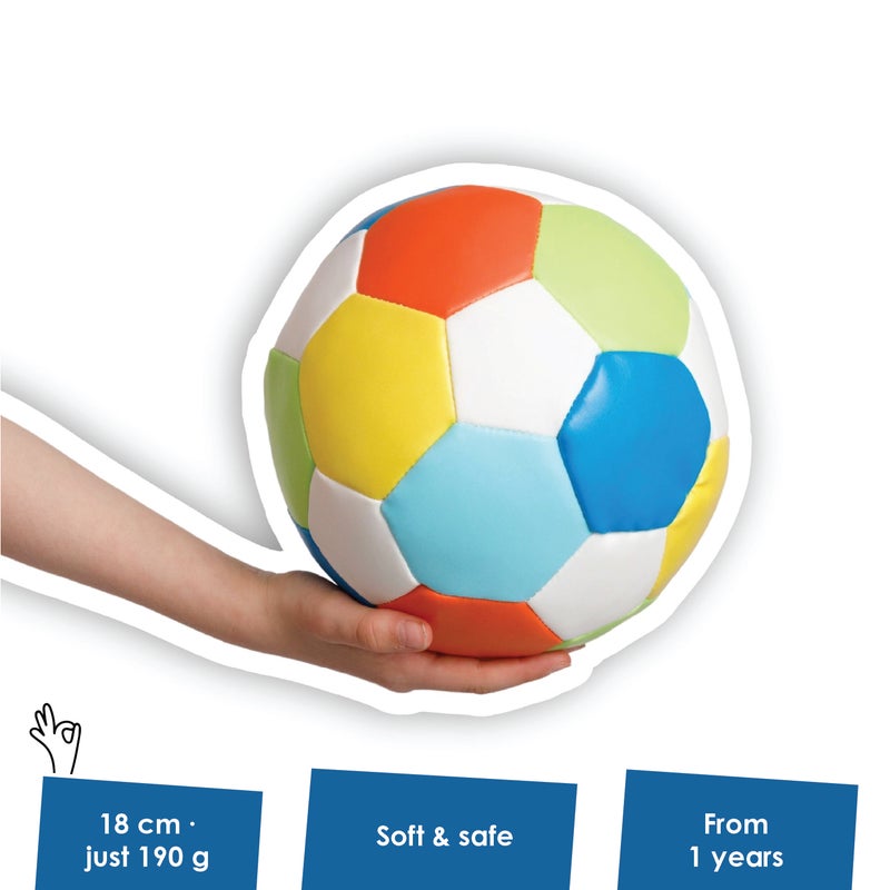alldoro Softball 18cm Colourful Soccer Design | 190g Lightweight | PVC with Polyester Filling | Safe Ball for Kids Age 0+ Indoor Outdoor - Image 2