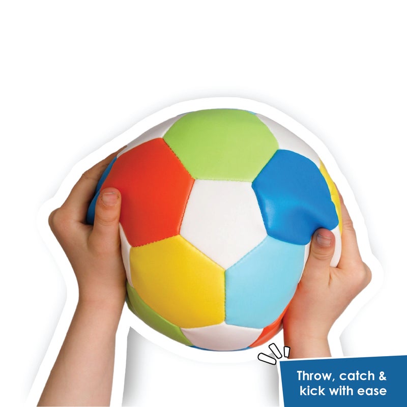 alldoro Softball 18cm Colourful Soccer Design | 190g Lightweight | PVC with Polyester Filling | Safe Ball for Kids Age 0+ Indoor Outdoor - Image 3