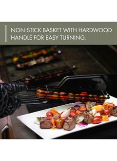 ShebSheb Kebab Grilling Basket & Grilling Skewers Stainless Steel Kabob Basket for Veggies, Jumbo Shrimps - Grilling Baskets & Barbecue Skewers  - Image 5