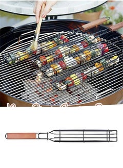 ShebSheb Kebab Grilling Basket & Grilling Skewers Stainless Steel Kabob Basket for Veggies, Jumbo Shrimps - Grilling Baskets & Barbecue Skewers  - Image 1