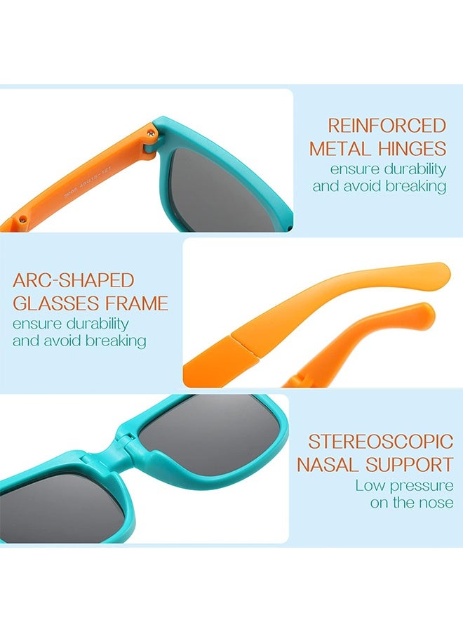 HS 4 Packs Kids Sunglasses, Kids Polarized Sunglasses With Foldable Toddler Sunglasses & UV400 Polarized Protection, Scratch-Resistant Travel-Ready Design For Outdoor, Beach & Everyday Wear - Image 3
