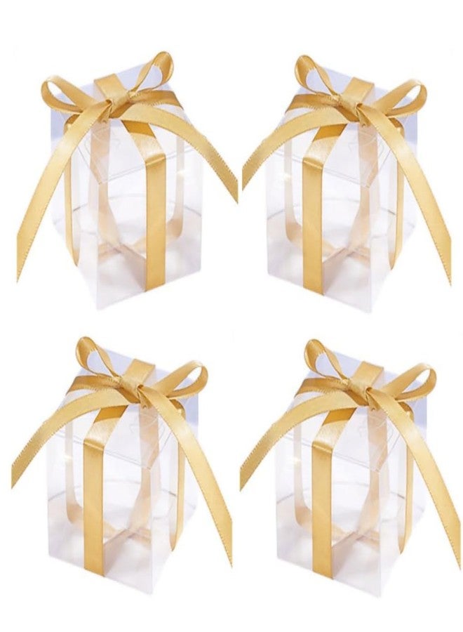 كوبو علب هدايا شفافة من كوبو، 50 قطعة، علب بلاستيكية صغيرة للهدايا، علب مكعبات شفافة لحفلات الزفاف والمناسبات. - Image 1