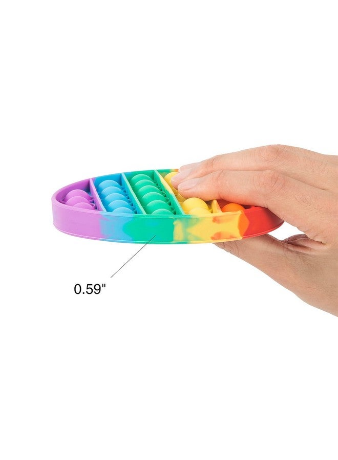 بي- بلس إنترناشونال مجموعة من 4 قطع من لعبة Rainbow Pop من P-Plus International، لعبة حسية لفرقعة الفقاعات من السيليكون، لعبة لتخفيف التوتر من خلال تفجير الفقاعات، لعبة صغيرة لفرقعة الفقاعات - دائرية، مربعة، مثمنة، على شكل قلب - Image 3