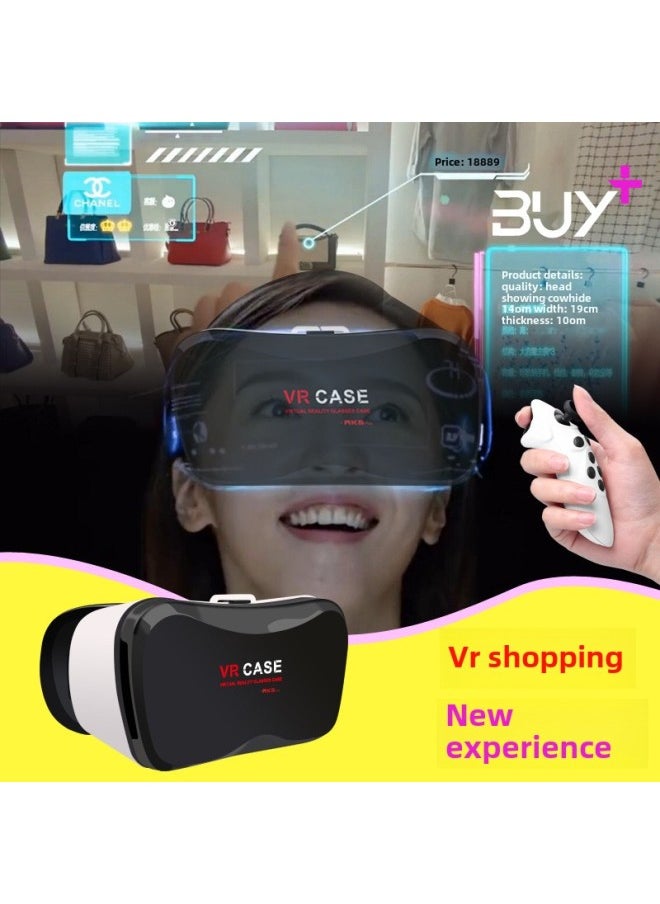 Generic Smart VR Glasses Head-mounted Movie Game Virtual Reality 3D Digital Glasses Mobile Phone Special Wholesale-Color:Handle  - Image 3