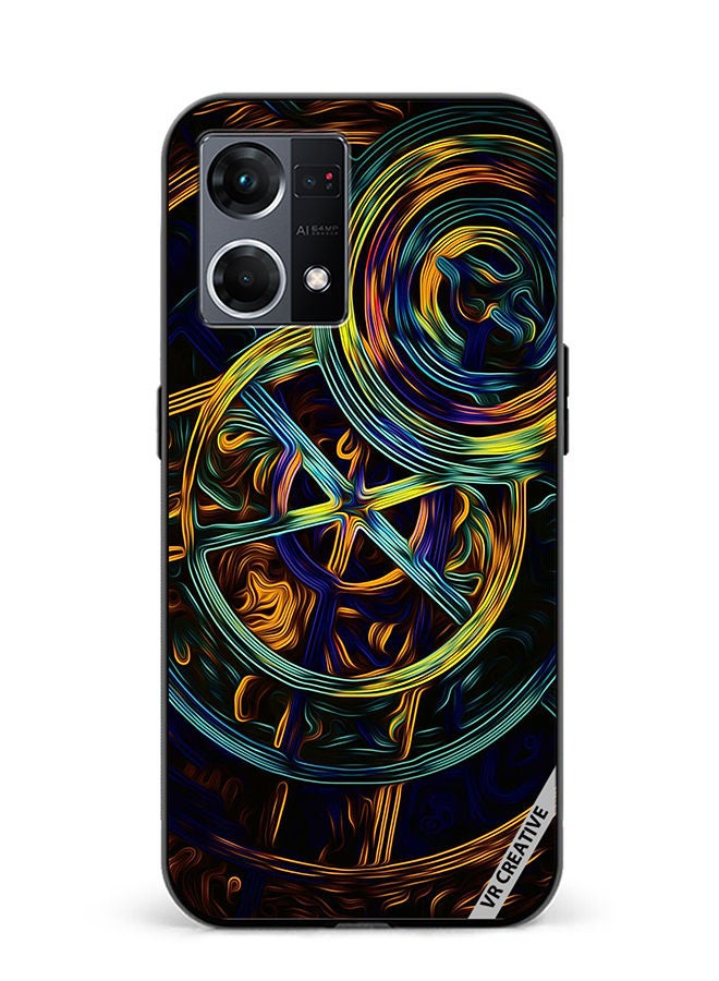 VR CREATIVE Protective Case Cover For Oppo Reno8 4G Abstract Design Multicolour - Image 1