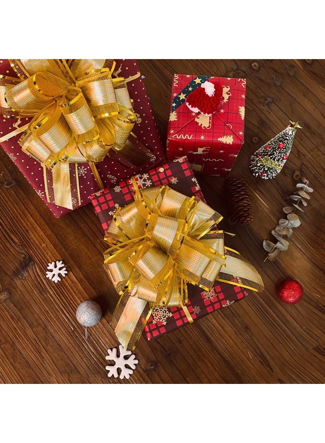 GWHOLE 30 قطعة من شريط الأورجانزا الذهبي بطول 5 بوصات مع عقد سحب لتغليف الهدايا، زينة الزفاف - Image 4