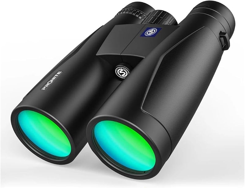 منظار أسود احترافي مقاوم للماء 12x50 مع عدسة موضوعية كبيرة عالية الدقة للتخييم في الهواء الطلق - Image 3