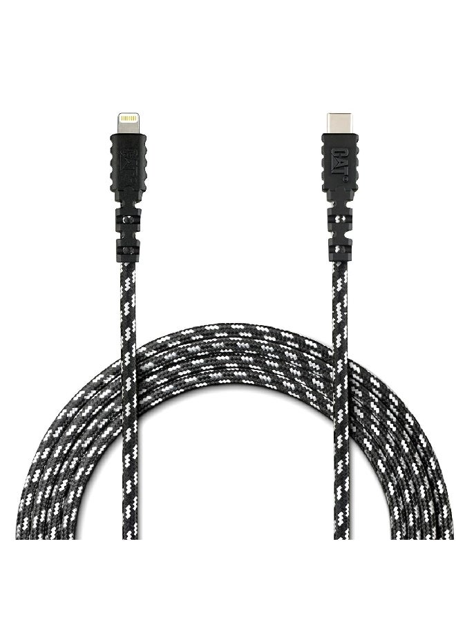 MFI Certified Apple Lightning to USB-C Power Charge Cable Black and White 6 ft CAT-PC-C2AL
