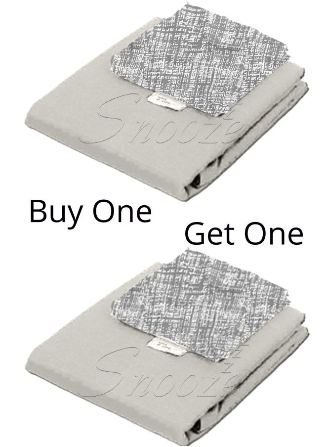 snooze Tiba, Flat Microfiber Plain & printed bed sheet set,4 Pcs (Gray maze design) 180*230 cm  - Image 1