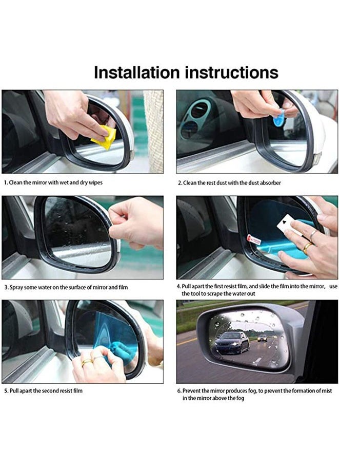 Muyixin 12Pcs Car Rearview Mirror Film Anti Fog Anti Glare Anti Scratch Anti Mis Rainproof Waterproof HD Nano Clear Protective Sticker Film for Car Mirrors, Side Windows, Safe Driving  - Image 3