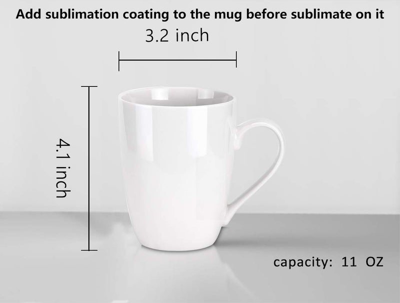 MIWARE 11 Ounce Porcelain Mugs, Set of 6, Tea and Coffee Mug Set, Ivory White (Ivory White, 11OZ) - Image 2