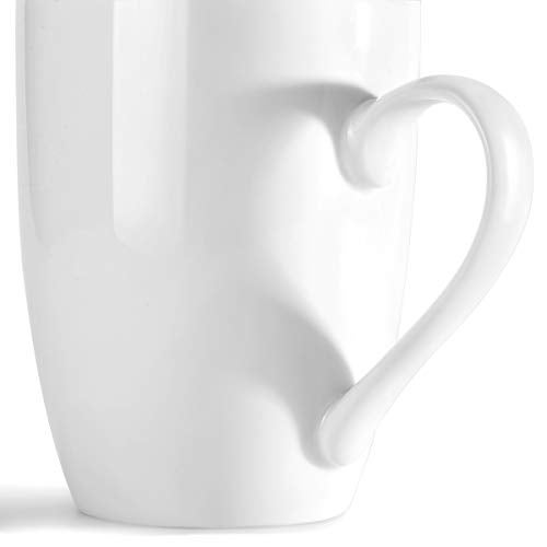MIWARE 11 Ounce Porcelain Mugs, Set of 6, Tea and Coffee Mug Set, Ivory White (Ivory White, 11OZ) - Image 3
