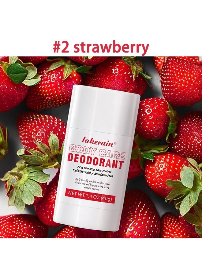 ليكرين مزيل عرق للعناية بالجسم، تحكم مستمر في الروائح، كريم صلب غير مرئي للإبطين وأجزاء أخرى من الجسم، خالي من الألمنيوم، لا يترك آثار بيضاء، تحكم في الروائح يدوم طويلاً، مزيل عرق للجسم 40 جرام #2 الفراولة - Image 2