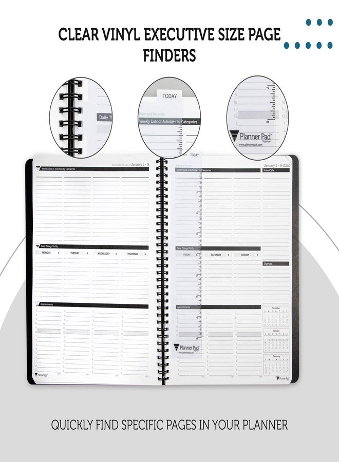 Planner Pad مجموعة منظم صفحات حلزوني، مصنوع من الفينيل الشفاف، مقاس 2 بوصة × 10 بوصات، يناسب فقط منظم الصفحات التنفيذي مقاس 8 ½ بوصة × 11 بوصة. - Image 3