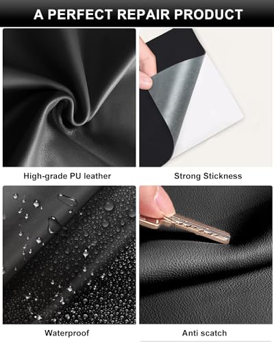 Numola Leather Repair Patch 8×11 inch Self-Adhesive Leather Repair Tape, Scratch/Holes Vinyl Repair Kit for Couch, Car Seat, Sofas, DIY Furniture Upholstery, Chair, Jackets, First-aid (Gray) - Image 4