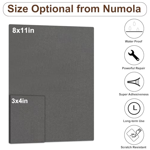 Numola Leather Repair Patch 8×11 inch Self-Adhesive Leather Repair Tape, Scratch/Holes Vinyl Repair Kit for Couch, Car Seat, Sofas, DIY Furniture Upholstery, Chair, Jackets, First-aid (Gray) - Image 2