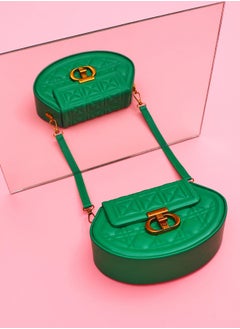 Haute Sauce Women's The Quilted Curve Sling Bag - Shamrock Green  - Image 1