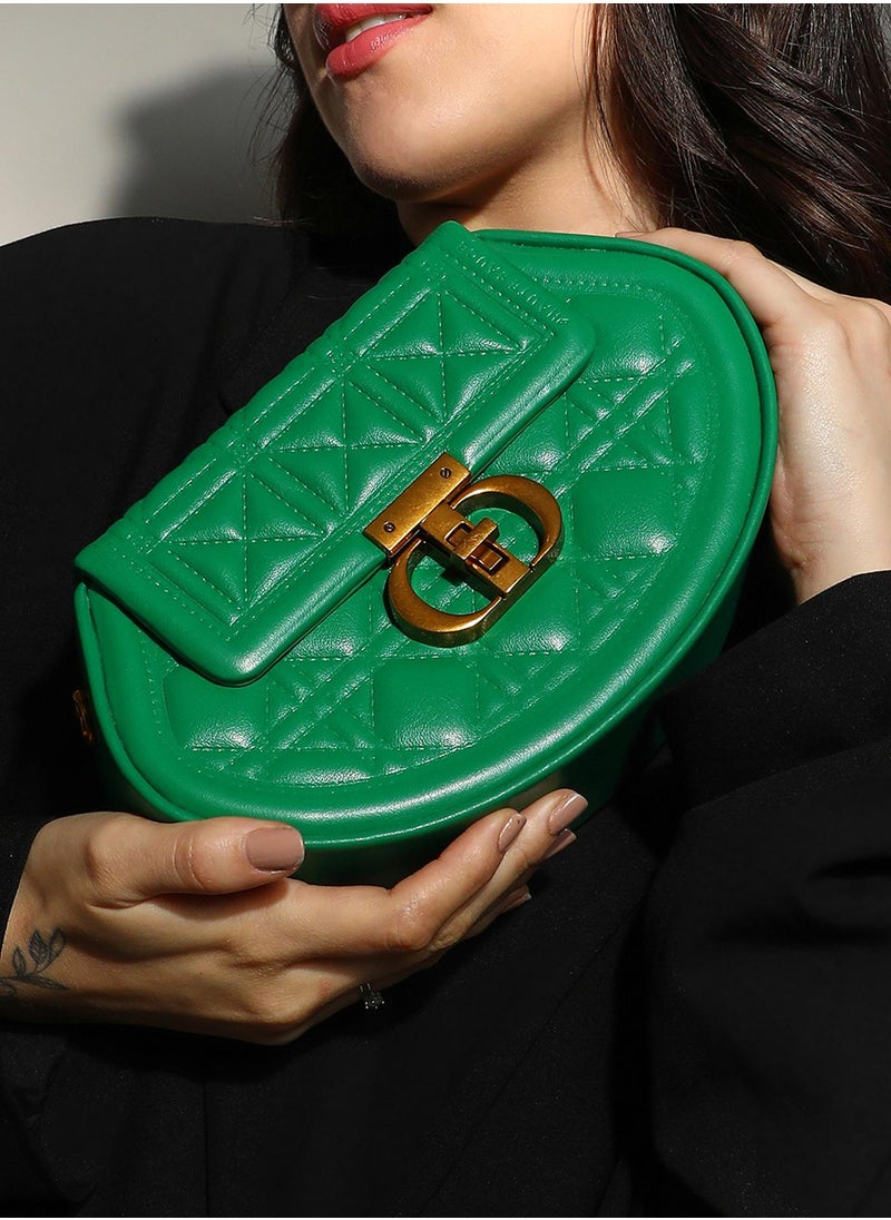 Haute Sauce Women's The Quilted Curve Sling Bag - Shamrock Green  - Image 2