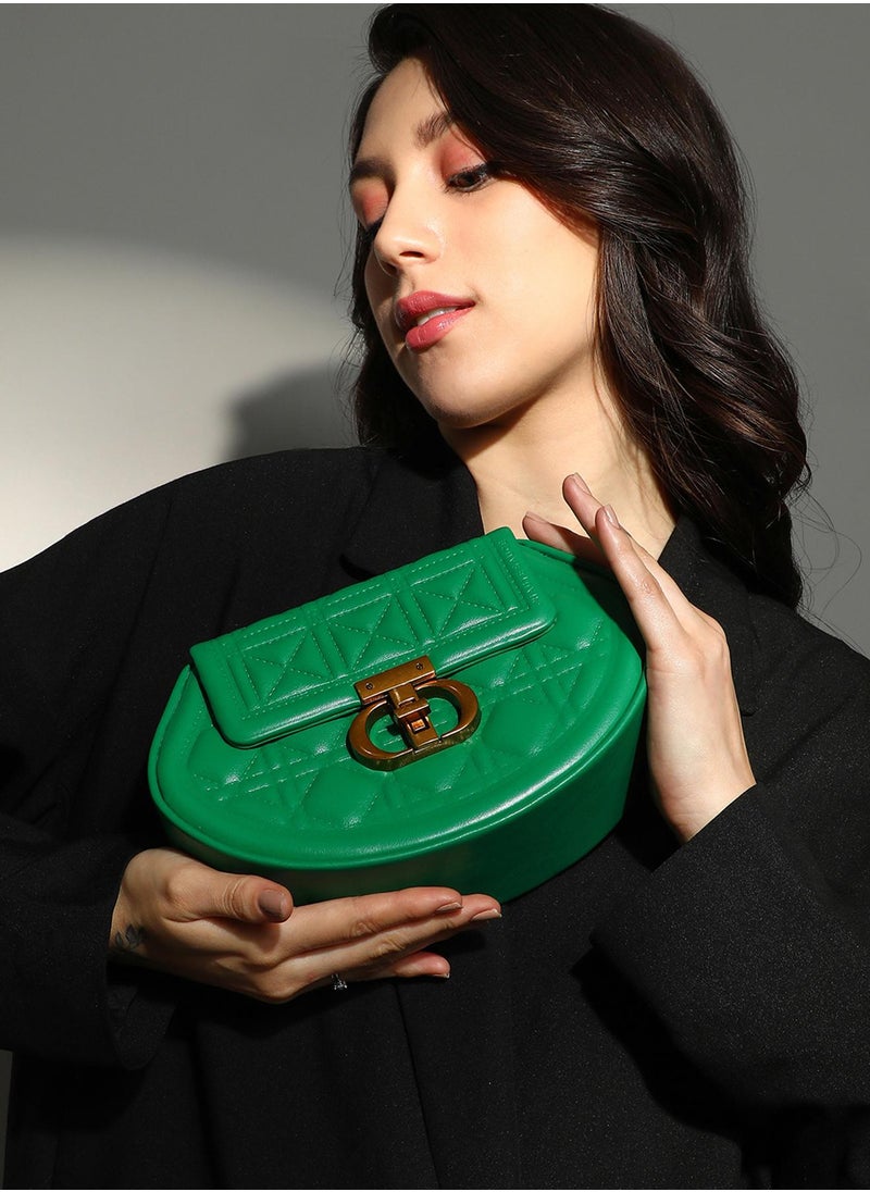 Haute Sauce Women's The Quilted Curve Sling Bag - Shamrock Green  - Image 3