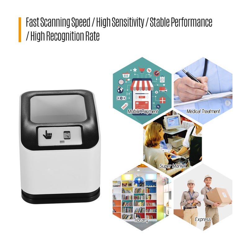 2200 1D/2D/QR Bar Code Scanner CMOS Image Desktop Barcode Reader USB Omnidirectional Screen Barcode Scanner - Image 4
