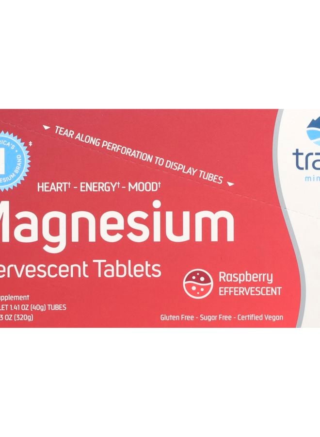 Trace Minerals Magnesium Effervescent Tablets Raspberry 8 Tubes 10 Tablets Each