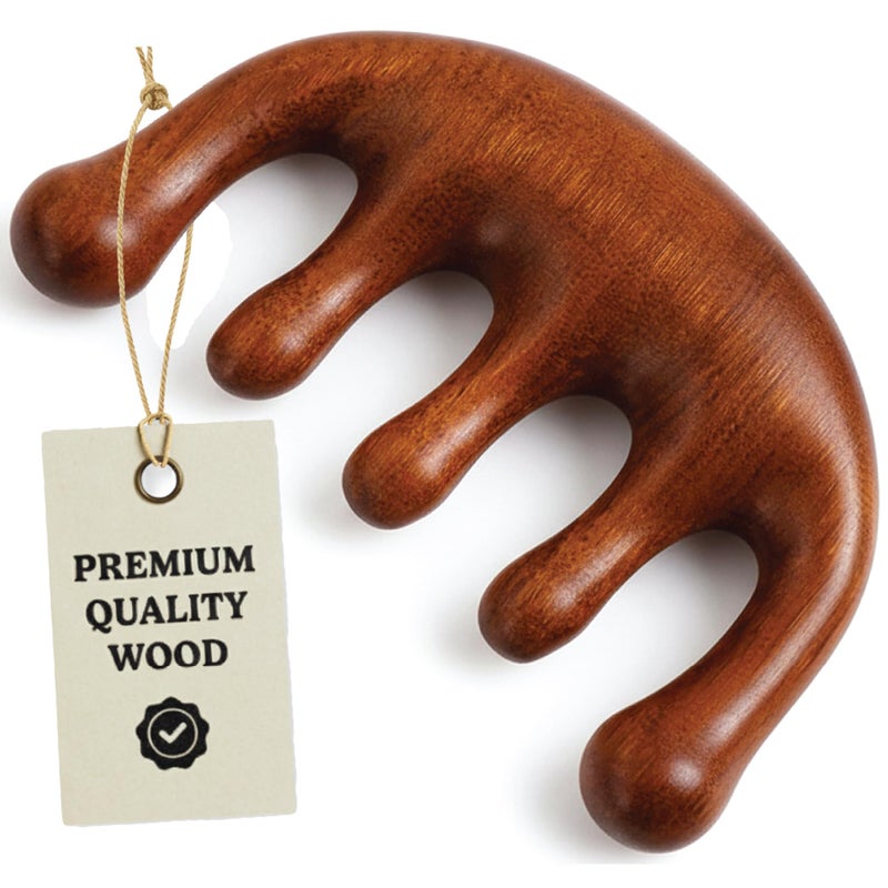 Homeda Wooden Scalp Massager for Hair Growth - Wide Tooth Wood Hair Comb - Wooden Head Massager | Gua Sha Elephant Comb - Scalp Massage Tools (Small size - 10cm Comb) - Image 2