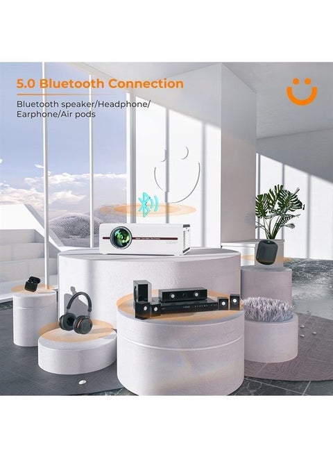 Mini Projector with 5G WiFi and Bluetooth 5.1,YABER V5 2023 Updated Movie Projector 1080P and 4K Supported, Mini Ourdoor Portable Projector with Tripod and Bag, Compatible with HDMI, USB, VGA, AV