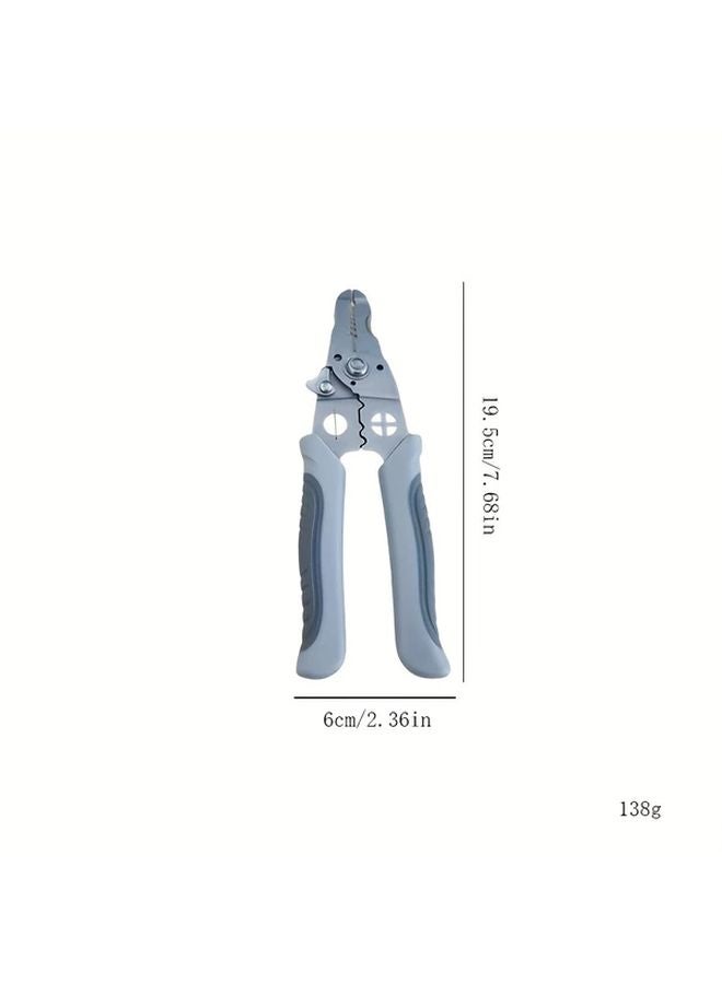 Round Head Multi Function Wire Stripper Crimping Tool Chrome Vanadium Steel Non Slip Grip - Image 5