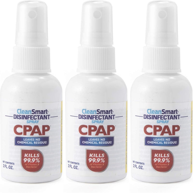 CleanSmart CPAP Disinfectant Spray To Go, Kills 99.9% of Bacteria and Viruses on CPAP Equipment, No Residue, 2 oz (Pack of 3) - Image 1