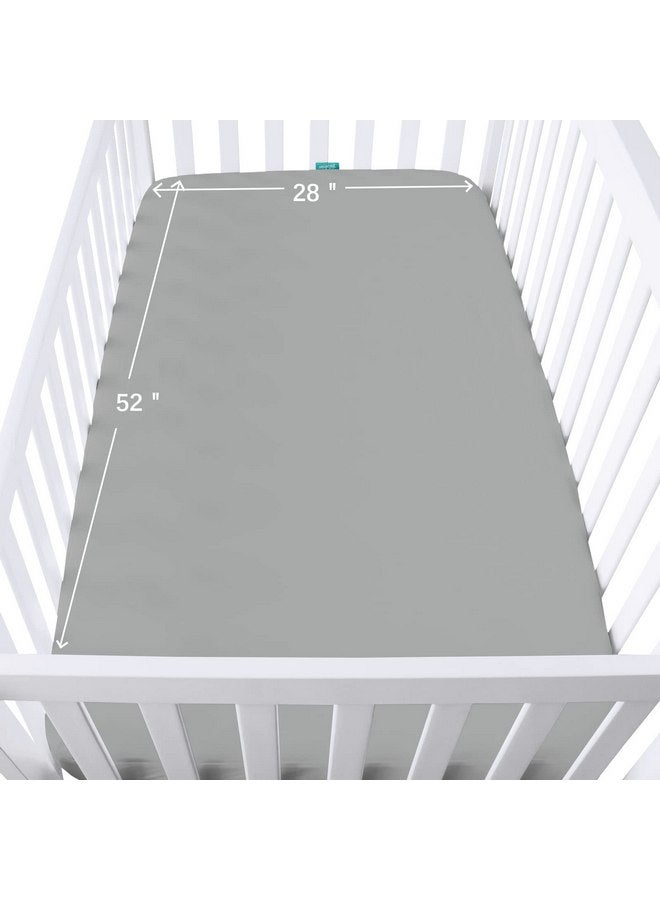 Biloban Crib Sheets Waterproof 2 Pack, Crib Mattress Protector, Baby Fitted Crib Sheet Neutral, Ultra Soft & Breathable Toddler Bed Sheets for Boys and Girls, Grey - Image 5