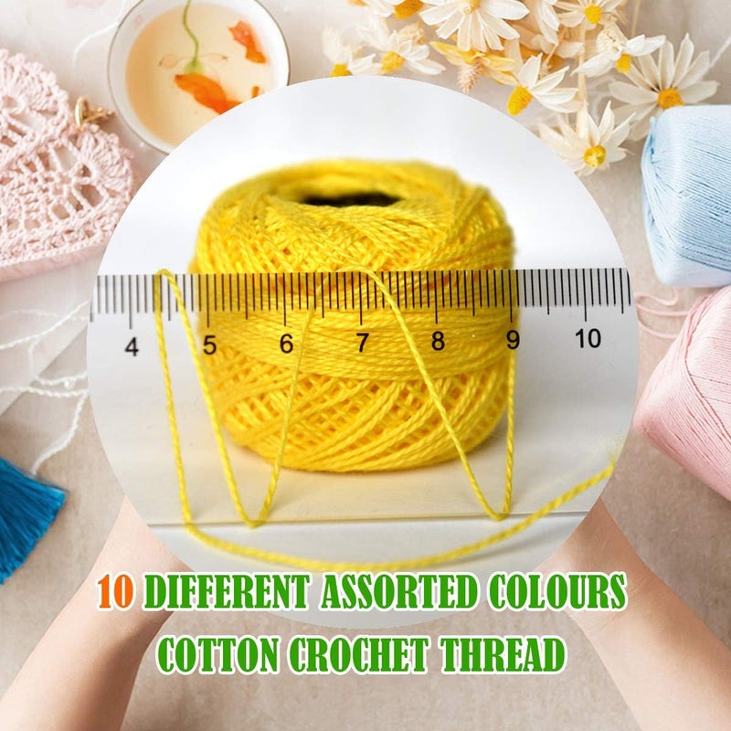colored bird Crochet Thread 10 Balls Cardinal Size 8 for Crochet Hardanger Cross Stitch Needlepoint Hand Embroidery (Orange Series) - Image 4