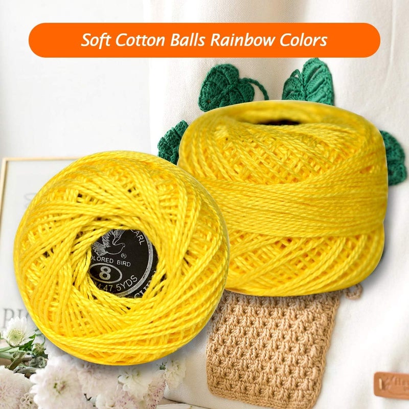 colored bird Crochet Thread 10 Balls Cardinal Size 8 for Crochet Hardanger Cross Stitch Needlepoint Hand Embroidery (Orange Series) - Image 5