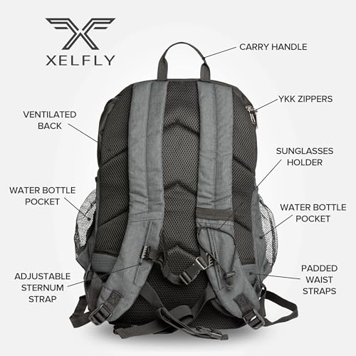 Xelfly Basketball Backpack with Ball Compartment – Sports Equipment Bag for Soccer Ball, Volleyball, Gym, Outdoor, Travel, Team – 2 Bottle Pockets, Includes Laundry or Shoe Bag – 25L (Gray) - Image 2