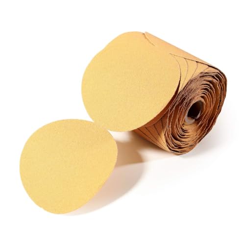 SPEEDWOX 100 Pcs 60 Grit Sandpaper Roll 5 inch Round Sanding Discs Adhesive Back PSA Sticky Back No Hole Stick and Sand Sandpaper for Wood, Auto Body Repair, Marine, Paint, Metal and Plastics - Image 1